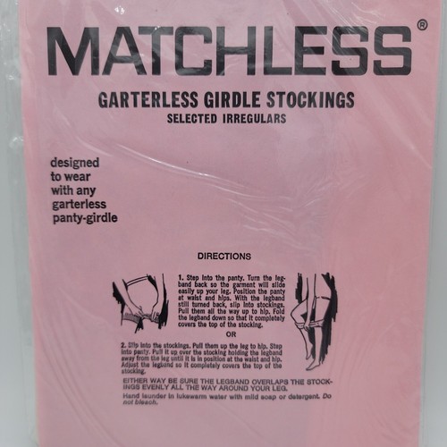 🌟MATCHLESS - GARTERLESS GIRDLE STOCKINGS - Brown - Size Medium 8.5 - 9.5🌟RARE - Picture 2 of 3
