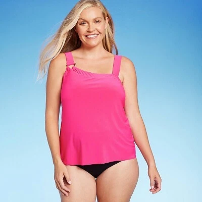 UPF 50 Asymmetrical Tankini Top - Aqua Green® Pink XL | eBay