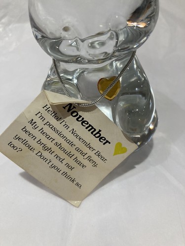 Fenton Art Glass November Birthstone Teddy Bear Clear Paperweight Vintage NWTS - Picture 2 of 12