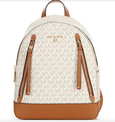 NWT Michael Kors Brooklyn Medium Signature Logo Semi Lux Backpack Michael Kors Ladies Brooklyn Medium Pebbled Leather Backpack  main image 2