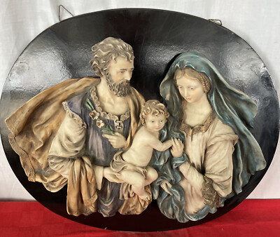 HEILIGE KERAMIKFAMILIE AUF HOLZTISCH G. MATTIOLO