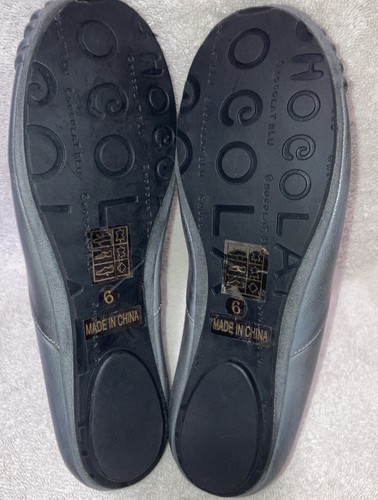 Chocolat Blu CAM2 Graphite Pintuck Pleated Soft Leather Shoes Ballet Flats Sz - Picture 5 of 8
