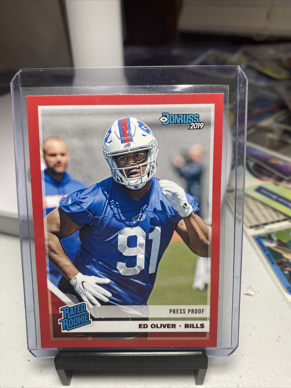 Ed Oliver 2019 Donruss Press Proof Red RC football card Bills 347