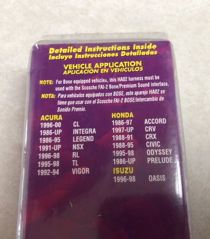 Scosche HA02 Factory Wiring Harness | 1986-Up Honda & Acura New - Image 4 of 4