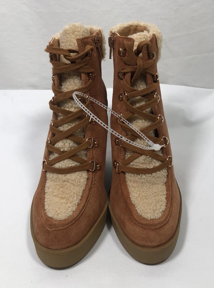 Jessica Simpson Botines 8.5M Cuero Plataforma Cuña Beige Nuevo con Etiquetas $150 Foto 3 de 4