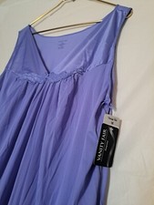 Vintage Vanity Fair Womens Maxi Slip 1X Purple Satin Trim Lingerie Nightgown