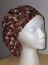 Chocolates and Candy Medical Surgical Bouffant Scrub Hat S,M,L