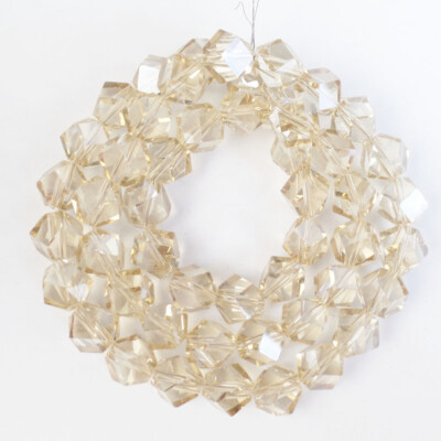 50pcs 8mm Faceted Champagne Crystal Polygon Loose Beads SK64986