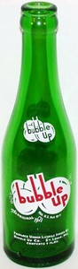Vintage ACL soda pop bottle BUBBLE UP #2 green 7oz G M Swallow 1947 Lima Ohio