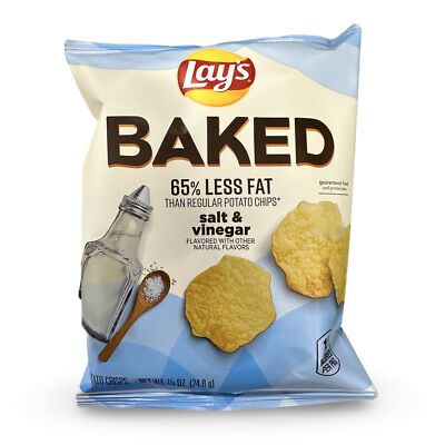 Baked Lay's Salt & Vinegar Baked Potato Chips Value Pack .88 Ounce Bag | Pack of