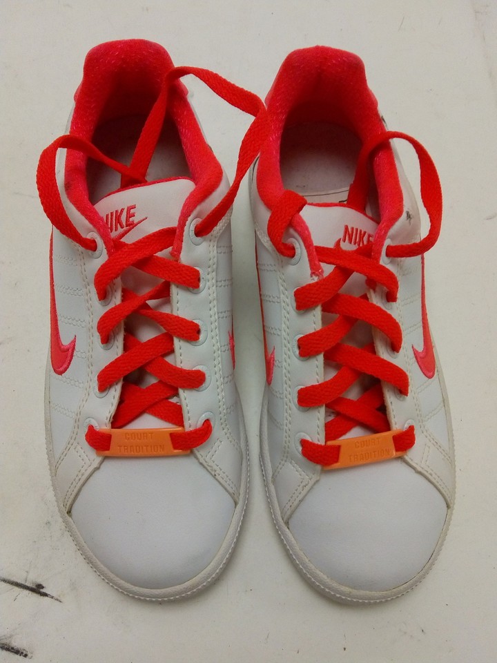 Nike Court Tradition Youth Shoes White/Pink Size 4 UK eBay