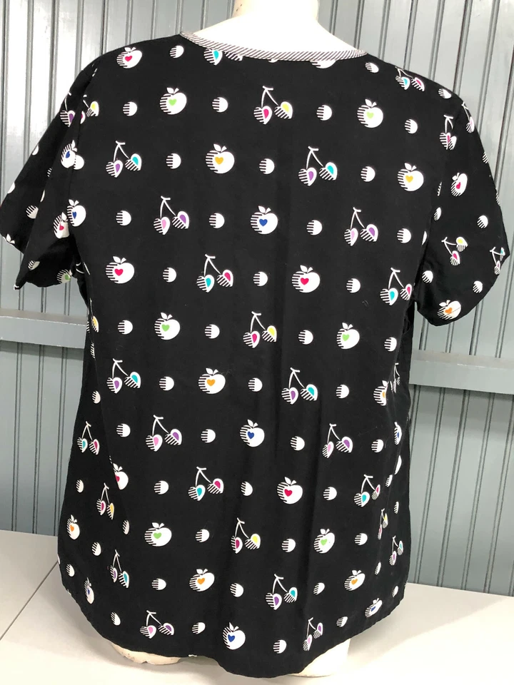 Top Médico Dickies Apple Orchard XL Negro Uniforme de Trabajo Algodón  Foto 4 de 4