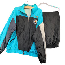 Le Coq Sportif Men's Tracksuit Jacket Pants Multicolor Size M 100 Nylon Vintage