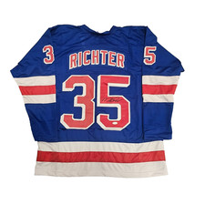 New York Rangers Mike Richter Autographed Pro Style Blue Jersey JSA Authentic...