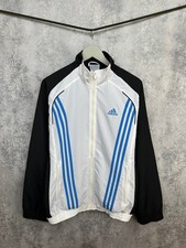 Adidas Vintage Track Jacket Windbreaker 3-Stripes Y2k Style Oversized Fit Size S