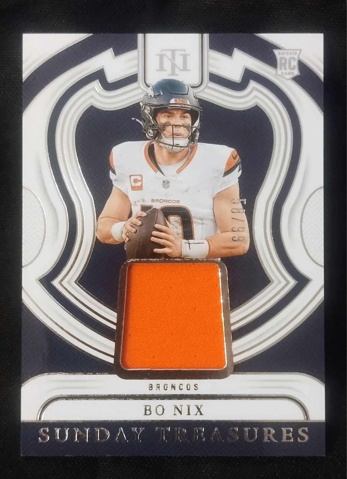 2024 Panini National Treasures Sunday Treasures Bo Nix ROOKIE JERSEY /99 RC