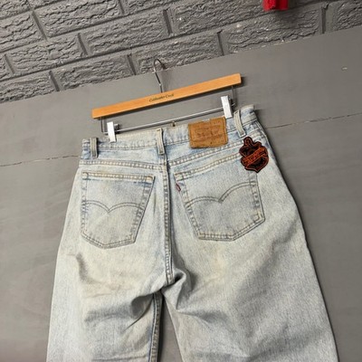 Levi's 550 Relaxed Fit Jeans Light Wash Harley Davidson Patch Made in USA 32x30