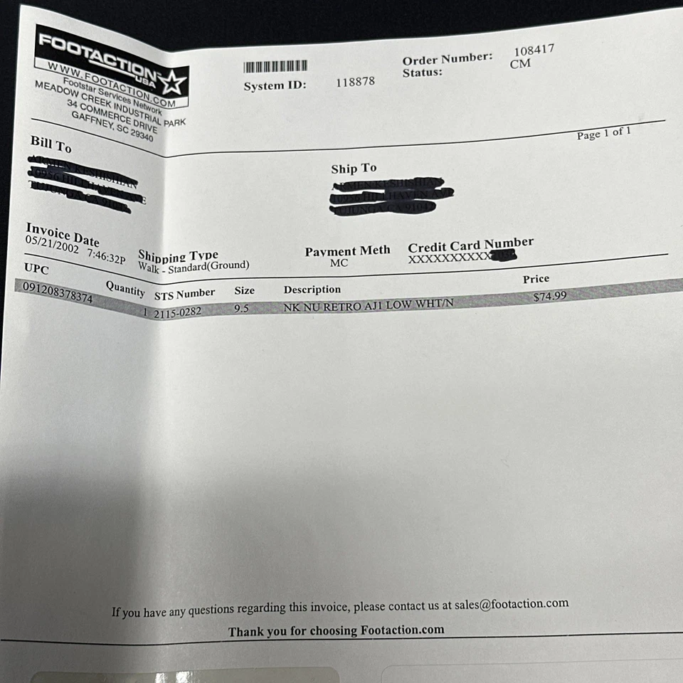 DS Nu’ Retro Air Jordan 1 Talla Baja 9.5 302371 141 2002 Blanco/Azul Marino Medianoche Foto 2 de 4