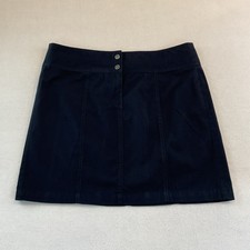 Ann Taylor Loft Skirt Womens Size 14 Navy Blue Ripstop Flat Front Casual