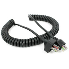 8-Pin RJ-45 Microphone Replacement Cable Coiled Mic Cord, 5 ft