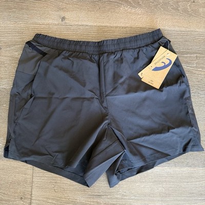 Asics Men's 5  Woven Training Shorts Running Mesh Zip Pocket Gym Black