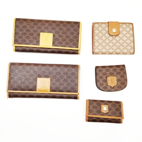 Celine Wallet Long Wallet Key Case and others 5 set Brown PVC 4250769