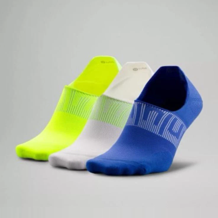NWT Mens Size L Lululemon Power Stride No-Show Socks with Active Grip 3 Pack