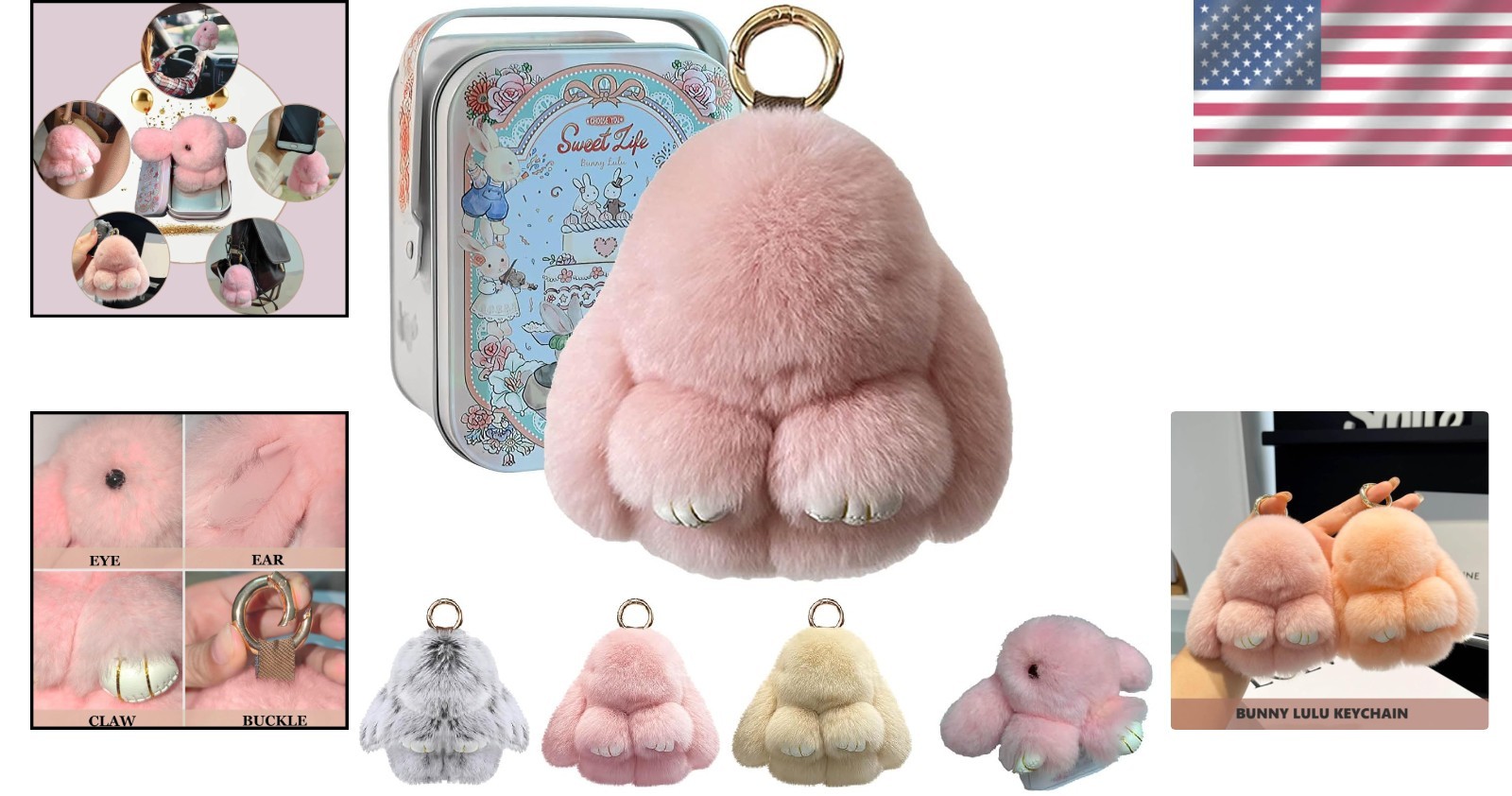 Bunny LuluKeychain with Box, Bunny Lulu Keychain with Tin