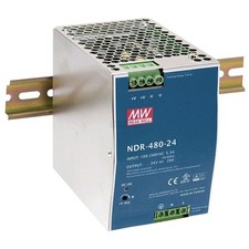 MEAN WELL Industrial DIN Rail Power Supply, 24 Volt 20 Amp 480 Watt - NDR-480...