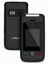Artfone G6 - Big Button Black Flip Unlocked mobile phone (For Elderly)