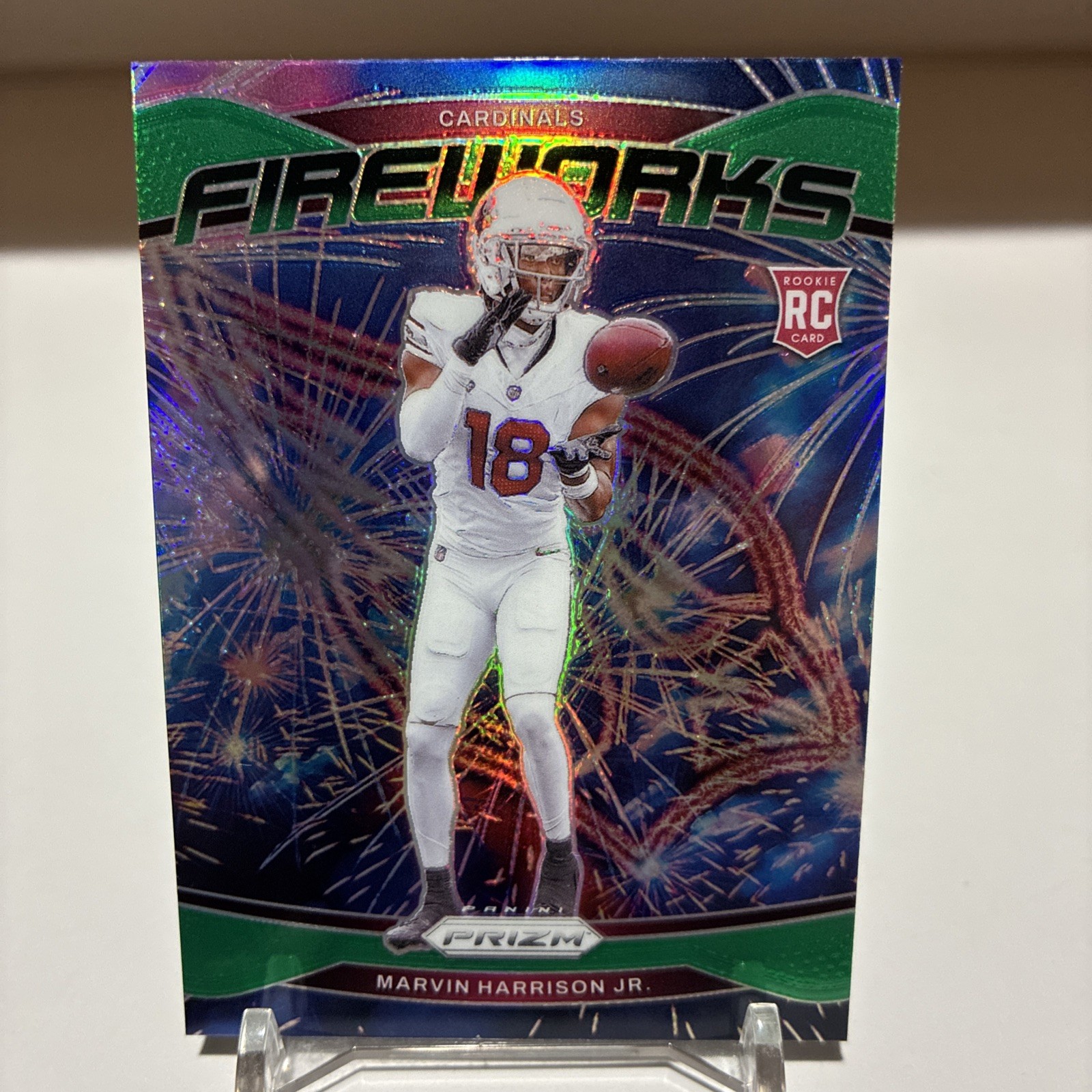 2024 Panini Prizm - Fireworks Marvin Harrison Jr. #20 Green Prizm (RC)