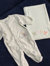 Vintage Carter's infant 6M Footed Snap Coverall Sleeper striped Blanket baby