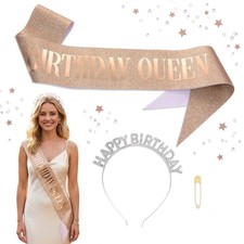 Birthday Sash and Crown for Women and Girls  Birthday Girl Sash Girl Tiara ...