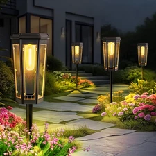 Solar Pathway Lights, Upgraded Solar Bright LED Path Lights, Outdoor Waterpro...