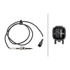 Sensor Abgastemperatur 2-polig 1.075 mm Kabel HELLA für u.a. FORD TRANSIT