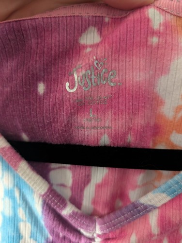 Justice Girls Ruched Tie Dye Shirt, Size Large 12/14 - Picture 5 of 5