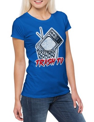 Trash TV Damen T-Shirt Fernsehen Kritik Television Anti Binge Viewing Klatsch