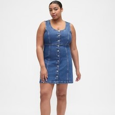 GAP Button Front Sleeveless Denim Mini Dress XL