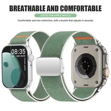 Magnetic Nylon Band for Apple Watch Series 11 10 9 8 7 6 5 4 3 2 1 SE/Ultra 49mm