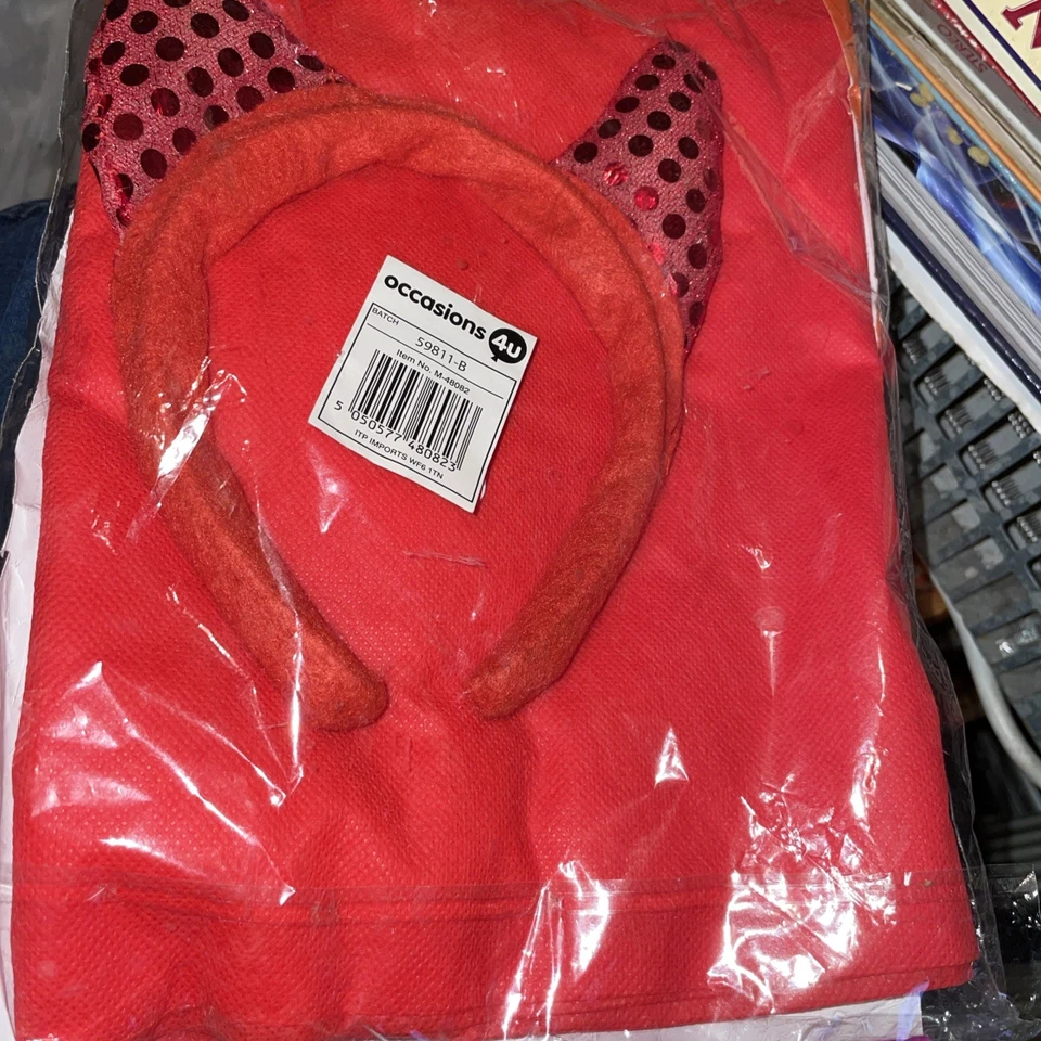 Niñas Disfraz Diablo Rojo Halloween Terror Vestido Elegante 4-5 Foto 2 de 2