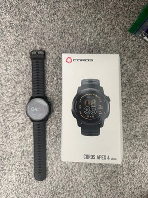 COROS Apex 4 46mm GPS Multisport Watch Black Titanium Bezel with Charger