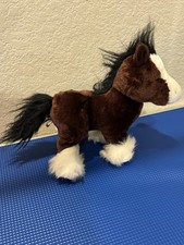 Vintage GUND Clyde Clydesdale Horse Plush 11  Brown White w Tag NM