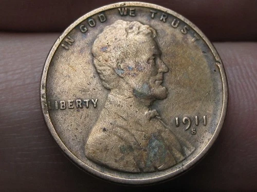 1911 S Lincoln Cent Wheat Penny- San Francisco, Fine/VF Details