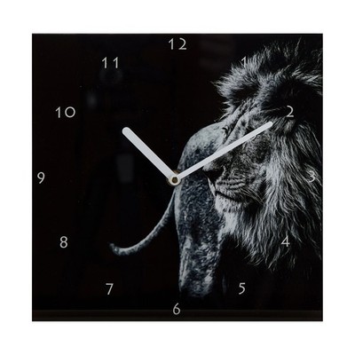 Wanduhr Löwe Wandbild Glas HTI-Living