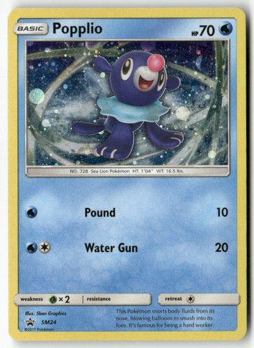 Popplio - SM24 Holo Promo Sun & Moon Promo Pokemon Lightly Played