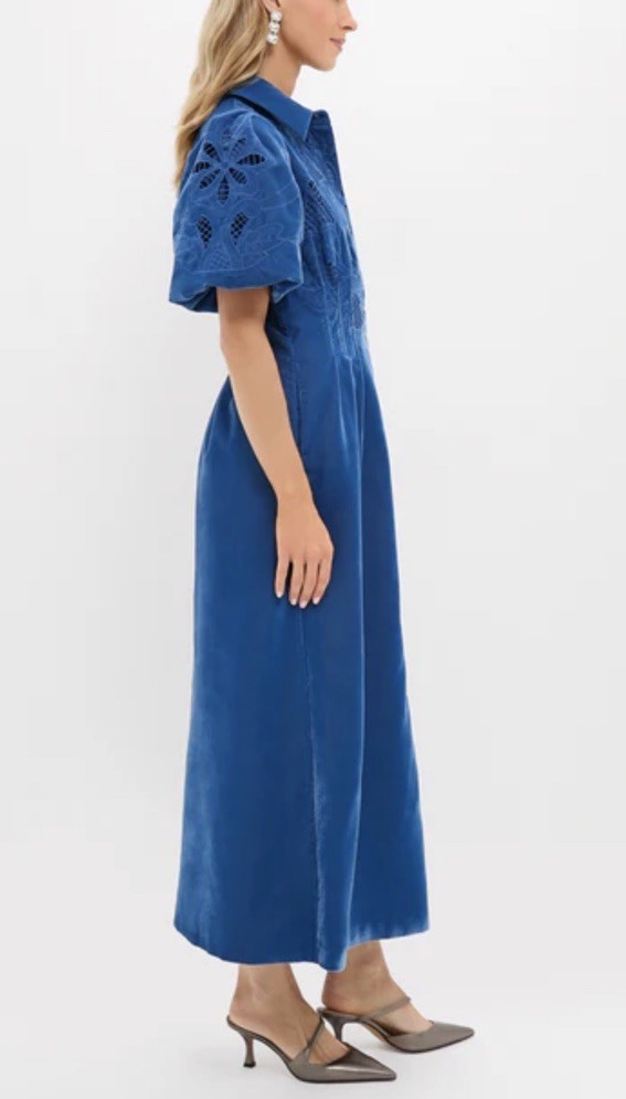 NWT Tuckernuck Blue Fog Velvet Lace Delaney Dress 3XL NWT Tuckernuck Blue Fog Velvet Lace Delaney Dress 3XL