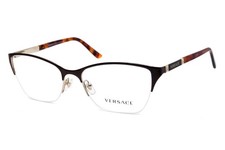 Versace MOD.1218 1344 Cat Eye Dark Brown Gold size 53/17/140 Italy Eyeglasses