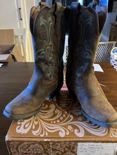 Justin Boots Womens 6B Sorrel Apache Western Used With Original Box L2552