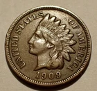 1909-S Indian Head Small Cent, Final Year Issue, Key Date, Old US Penny, XF