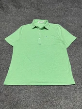 Criquet Polo Performance Green Golf Shirt Short Sleeve Cotton Stretch Men Large